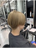 【川原】ショートヘアのベージュシアーカラー