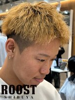 ルースト 渋谷店(ROOST)&nbsp;アップバング×ブリーチ×ツイストパーマ