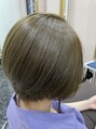 アグ ヘアー プレイ 谷町9丁目駅前店(Agu hair pray)&nbsp;オリーブベージュ系の髪色にスタイルはボブにカットしています。