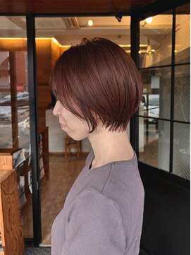 ヘア プロデュース キュオン(hair produce CUEON.) 大人ショート/オレンジブラウン/丸みショート/