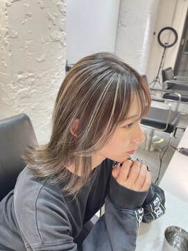 ブレンド 渋谷(BLend) 黒髪ボブルフネビージュ小顔ワンレンスペインカール