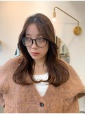 ロングレイヤー×ナチュラルブラウン