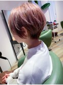 ピンクベージュ_ショート＿ハイトーン