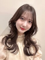 ライン(LINE)&nbsp;韓国風/レイヤー/小顔/前髪カット/髪質改善/グレージュ/透明感