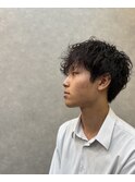 シャドウパーマ×ナチュラルマッシュ