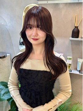 ジーナ 天神(Zina) 韓国ヘア/レイヤーカット/顔まわり/くびれヘア/ピンクブラウン