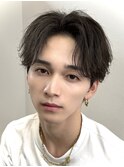 フェザーパーマ熊本美容室メンズショートセンターパート