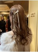 ヘアセット/ハーフツイン/結婚式アレンジ