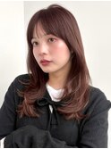 ミディアム/レイヤーカット/顔周りカット/ベージュ/透明感カラー