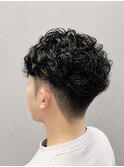 波巻きスパイラル×フェード｜メンズパーマ