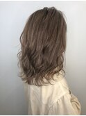 セピアベージュ×ハイライト×波ウェーブ