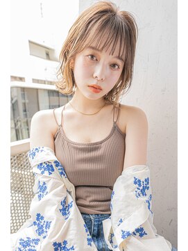 サングース(Sungoose) 韓国風ミディ＃マロンベージュAラインボブ