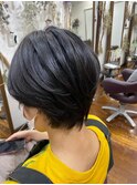 クセを活かした丸みひし形コンパクトショートボブノーブル小顔
