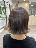 サラ 新道店(SALA) 切りっぱなしボブ×ハイライト×グレージュ