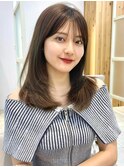 2wayバング 韓国前髪 シースルー ミディアム くびれ