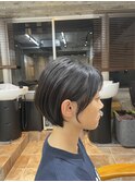【耳掛けショートボブ】レイヤーカット/ウェットヘア