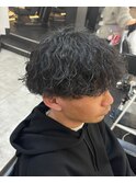 マッシュ×波巻きパーマ