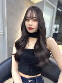 髪質改善縮毛矯正レイヤーカット顔周り前髪韓国ミニウルフ/池袋