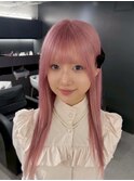 14787ブリーチ＆ダブルカラーラベンダーパープルレイヤーロング