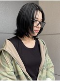 ミディアムレイヤー顔周りレイヤーボブレイヤー似合わせカット