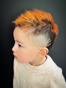 デザイニングヘアードゥ(designing hair Deux) キッズオレンジカラーマレットヘア　【キッズ/キッズカット】
