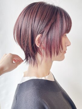 モリオフロムロンドン 原宿本店(morio from London) 【morio 原宿】ショートウルフ インナーハイライト ピンク