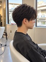 メンズカット バイ ソイクフ(メンズカット by SOY-KUFU)&nbsp;マッシュショートセンターパートフェザーパーマ/東伏見