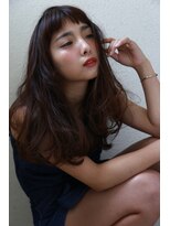 ヌーム 塚本店(NOOM) スーパーロング グレージュ デジタルパーマ オン眉