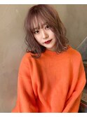 【 YOKE 】TAKUYA &nbsp;スモーキーピンクベージュ×ラフウェーブボブ