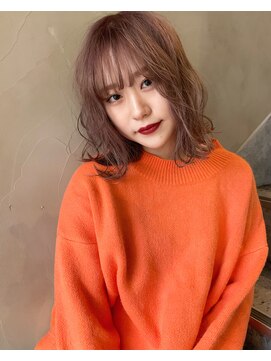 ヨーク(YOKE) 【 YOKE 】TAKUYA  スモーキーピンクベージュ×ラフウェーブボブ