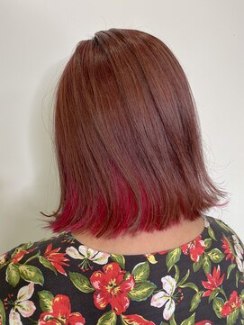 サロウィン 池袋(SALOWIN) 切りっぱなしボブ×インナーバインピンク02