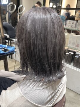ラボー ノースプラザ店(LA'BO) 【LA'BO三浦】ミディアムボブ×シルバーグレー