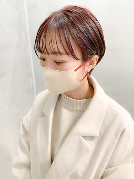 テトヘアー(teto hair) マッシュショート、耳掛けショート、ピンクベージュ