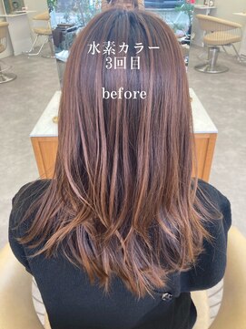 ピシェ ヘア デザイン(Piche hair design) 【水素カラーで髪質改善仕上がり】サラ艶ストレートヘア