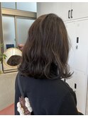 @ayumi_sand グレージュ 結べるボブ 波巻きウェーブ