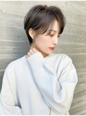 大人可愛い20代30代40代黒髪前下がりショートボブ丸みショート◎