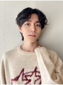 【韓国風センターパート×無造作ウェーブ】大人ラフメンズヘア
