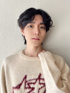 ルービック 京橋(Rubik's) 【韓国風センターパート×無造作ウェーブ】大人ラフメンズヘア