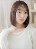 ダークブラウンシンプルストレートミニボブa大宮20代30代40代