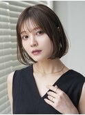 表参道白髪ぼかしハイライトミディアムボブアッシュグレー50代