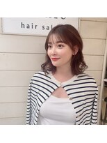 アミュレ ヘア サロン(Amule hair salon)&nbsp;顔まわりカット伸ばし中におすすめのミルクティーボブヘア梅ヶ丘