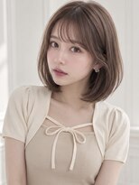ユーフォリア エヌ 池袋サンシャイン通り店(Euphoria +n)&nbsp;ミルクティーベージュボブヘアグレージュカラー薄め前髪◎
