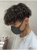 波巻きスパイラルパーマツイストパーママッシュメンズパーマ