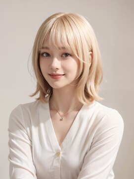 ルエラ(Luela) ハイトーン☆ホワイトミルクティーベージュ#草津#ダブルカラー