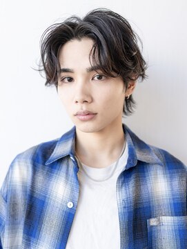 メゾンバイハバナ(maison by HAVANA) モテるメンズ波巻きツーブロック韓国風黒髪マッシュパーマウルフ