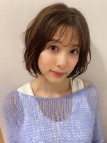 ノラ ギンザ(NORA GINZA)&nbsp;シースルーバング×小顔ボブ×Mixパーマ 20代30代40代