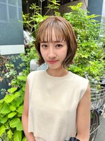 リール(rire)&nbsp;デザインカラーレイヤーカットウェットヘア夏オリーブベージュ