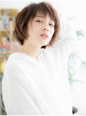 千早/髪質改善/細めハイライト☆ラフなマッシュパーマボブc
