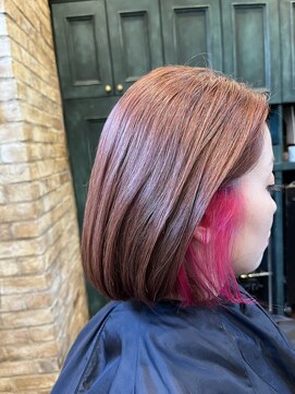 モナン 海老名(Monan) インナーカラーピンク フェイスフレーミング ピンクカラー