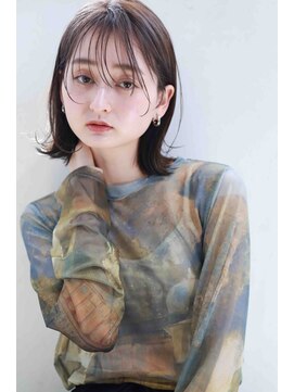 ムウ 難波(MOU) ボブクールショート前髪イメチェンピンクベージュ30代40代50代